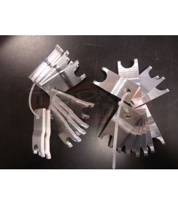 400-32009 billet aluminum solenoid hold down, made in USA.